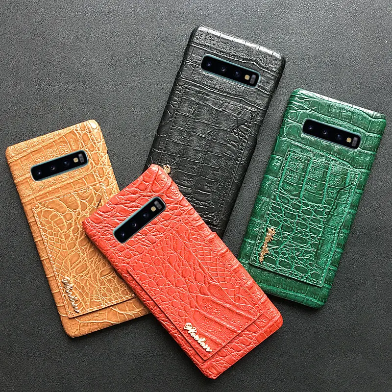 Роскошный чехол из искусственной кожи крокодиловой для Samsung Galaxy S8 S9 S10 Plus Lite S10e