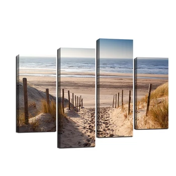 

Road Seaside Sunset Canvas Wall Art Painting Poster Picture Print Home Decorationfor livingroom Wa 4 Panels Modern Gallery