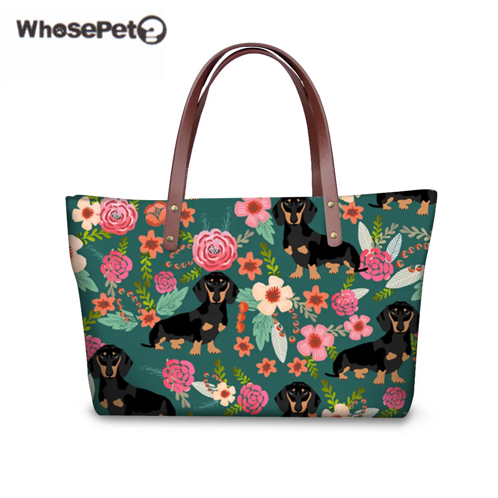 

WHOSEPET Dachshund Handbags For Girls Women Casual Messenger Bag Cute Dogs Brand Designer Female Ladies Fashion Top-handle Bags