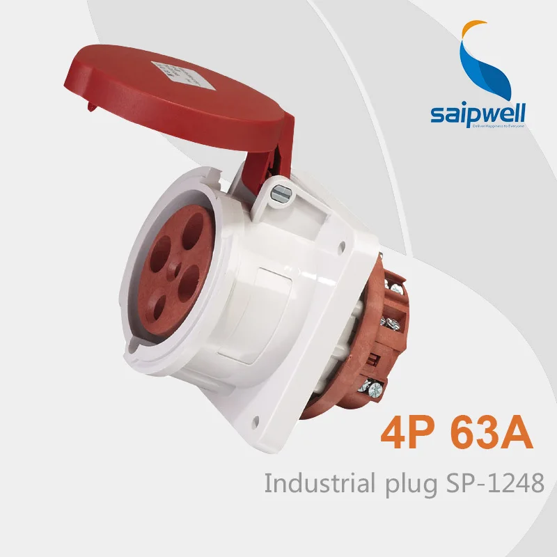 

Saipwell EN/IEC 60309-2 IP44 Waterproof 3P+N Panel Mounted Straight Socket SP-1248 High Quality