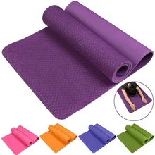 No-slip Yoga Mat 6mm TPE Sport Yoga Mat Fitness Pilates Gymnastics Widening Thickening Pad BB55