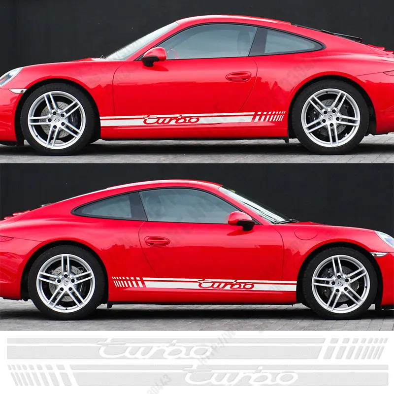 

1 Pair New Arrival TURBO SPORT Door Stickers Decal Car Styling For VW Volkswagen polo golf beetle SEAT OPEL exterior accessories