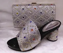Heißer Verkauf Afrikanische Hochzeit Lila Schuhe Pumpen Und Tasche Zu Passen Mode Dame Hihg Heels Mit Geldbörse Online SILBER FARBE