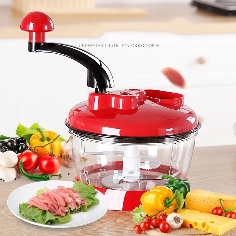 

Multi-Function Manual Food Processor Meat Grinder Vegetable Chopper Shredder Cutter Egg Blender High-capacity Kitchen Gadget