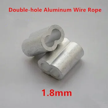 

500PCS M1.8 Double-hole 8 Shape Oval Clip Wire Rope Clamp Fastener Rigging Hardware 1.8mm Aluminum Furrules Crimping Sleeve