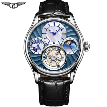 

GUANQIN 2019 Real Tourbillon Mechanical Hand Wind Mens Watches Top Brand Luxury Skeleton Clock men Sapphire Relogio Masculino