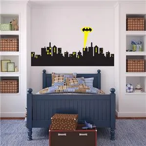 Billig * 5 größen * GOTHAM CITY SKYLINE Batman Aufkleber Abnehmbare WAND AUFKLEBER Home Decor Kunst