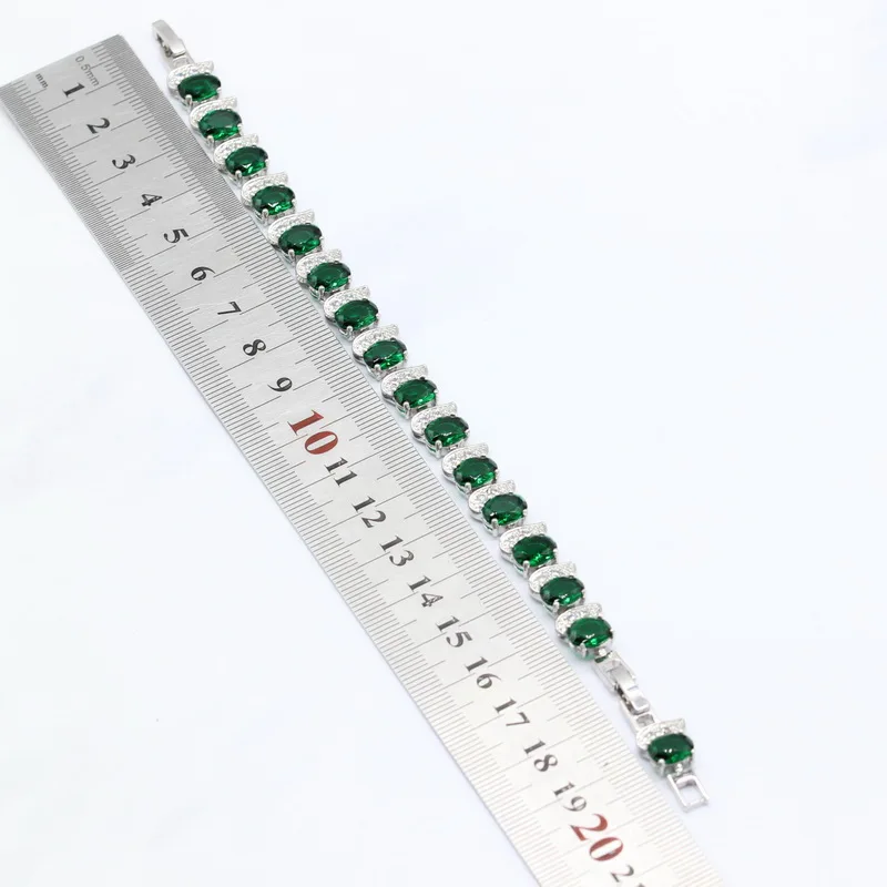Зеленый полудрагоценное Серебро 925 комплекты украшений для женщин Свадебное ожерелье кулон серьги кольцо браслет подарочная коробка