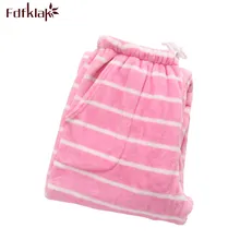 Fdfklak зимние фланелевые Для женщин Брюки для девочек Мотобрюки, домой спать Брюки для девочек Для женщин Спальные штаны для девочек Теплый полосатый Для женщин Pyjama Мотобрюки Q557