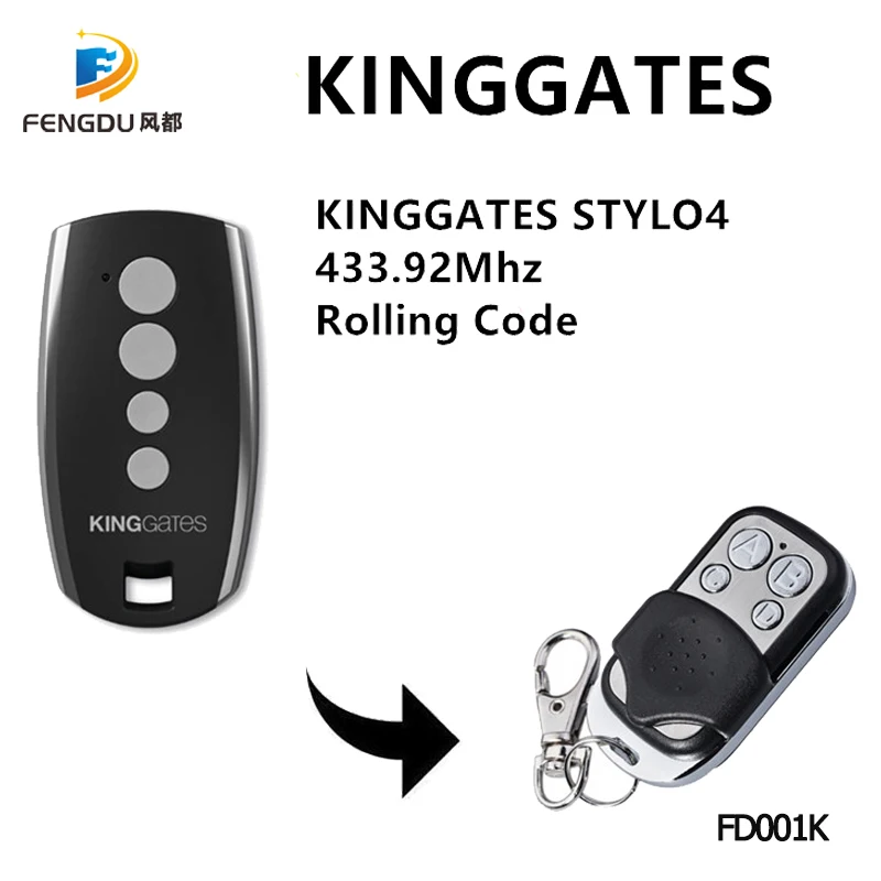 

2PCS King Gates Stylo 4K replacement gate garage door remote transmitter 433.92mhz rolling code free shipping