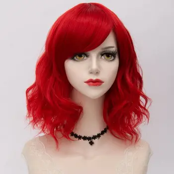 

CosplayMIX Women Christmas Cosplay Medium Synthetic Wig Lolita Bangs Ombre Hair Wavy 35 CM Lady Halloween Hair