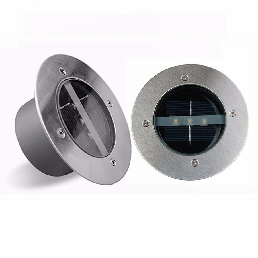 3pcs/Lot Solar Buried Floor Lights 3 Leds Outdoor Garden Buried