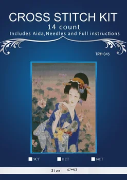 

people Needlework,DIY DMC 14CT unprinted Cross stitch Embroidery,People style home arts Counted White canvas Cross-Stitching 23