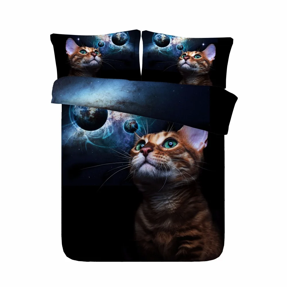 

cat star bedroom decor japanese 3D animal conforter sets egyptian cotton bedding queen size bed covers adult home textile kids