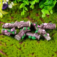1Pc Flower Tree Stump Bonsai Figurines Fairy Garden Miniatures for Ornament Dollhouse Home Decor Resin Craft