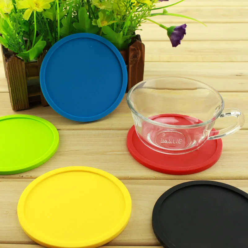 200pcs 10cm Non Slip Silicone Coasters Drink Coasters Tabletop