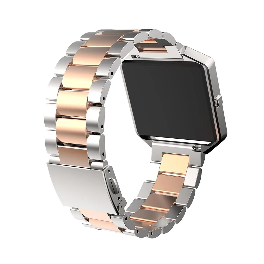 23 мм заменить Мужские t наручные часы из нержавеющей стали ремешок для Fitbit Blaze Смарт часы черные для мужских и женских часов аксессуары