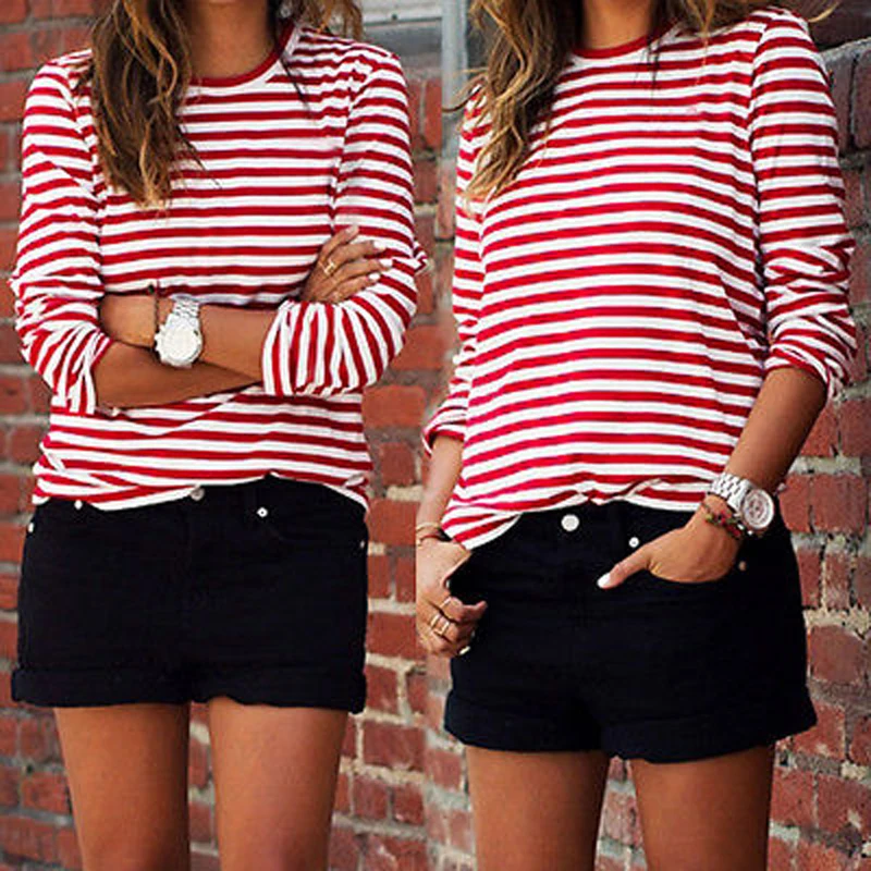 red white stripe shirt women