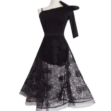 Женская танцевальная юбка с бантиком на плече, юбка, платье, шоу, стерео, выдолбленные покупки, могут быть настроены q1123