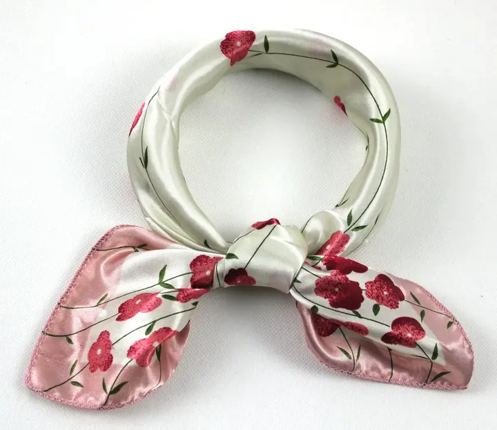 Women's small Square neckerchief flower printing 50*50cm scarf bag