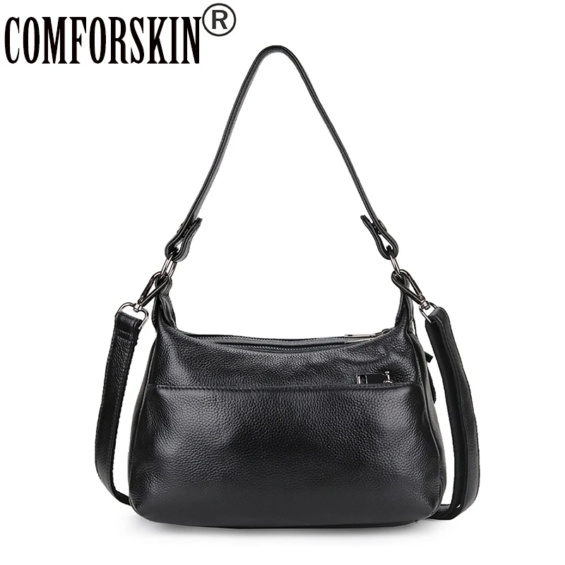 

COMFORSKIN Brand Genuine Leather Ladies Shoulder Bag Large Capacity Women Messenger Bag New Arrivals Cowhide Women Messenger Bag