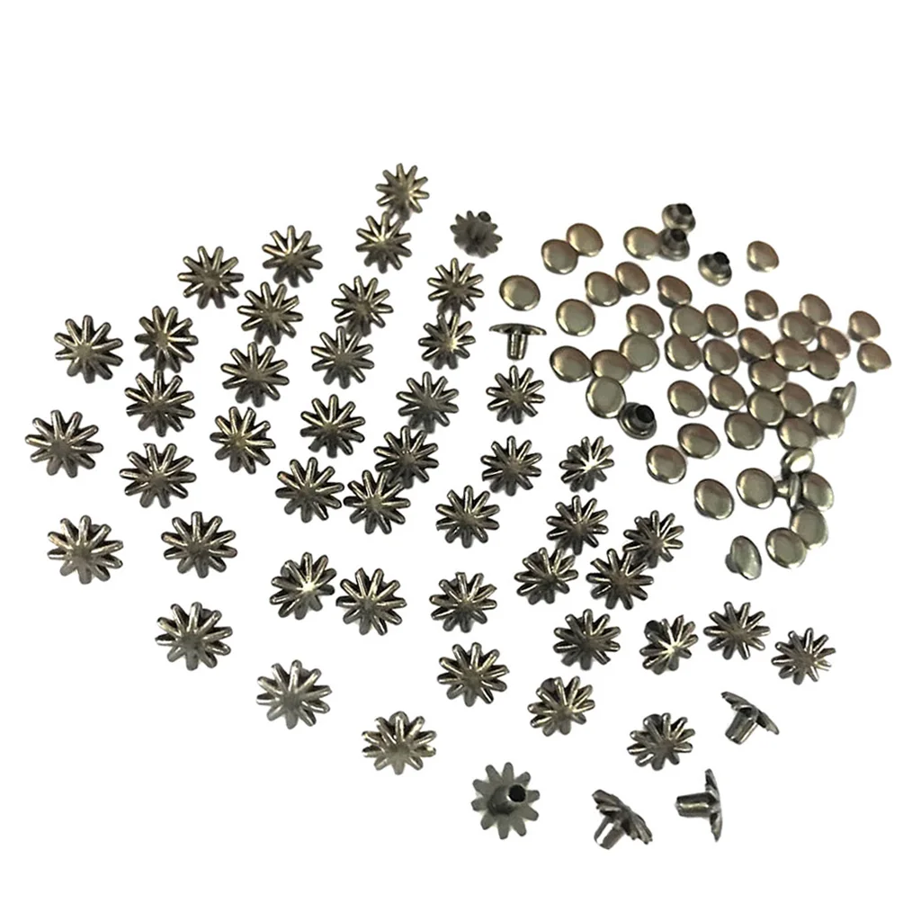 30 Sets Alloy Flower Rivets Studs Spikes Buttons For Diy Bags Shoes