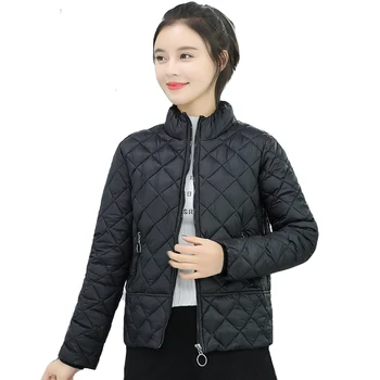 

Stand Collar 2019 Winter Jacket Women Female Autumn Solid Padded Outwear Coat Short Parka Casual Casaco Feminino