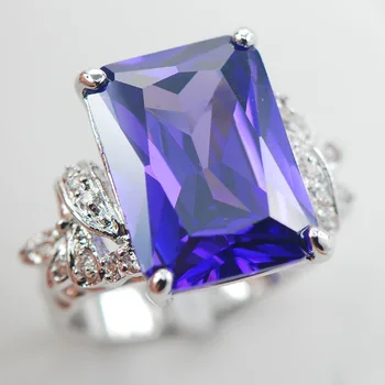 

Purple Crystal Zircon Fashion Women 925 Sterling Silver Ring F903 Size 6 7 8 9 10
