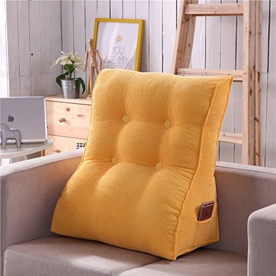 Треугольная поясная задняя большая подушка удобная спинка подушка для дивана кровать Толстая поясничная Подушка для спины для стула - Цвет: yellow