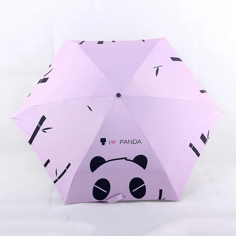 Карманный Зонт, пять складных зонтов, Женский Зонт от дождя, портативный, анти-УФ, карманы, зонты для мужчин, с рисунком панды, Paraguas