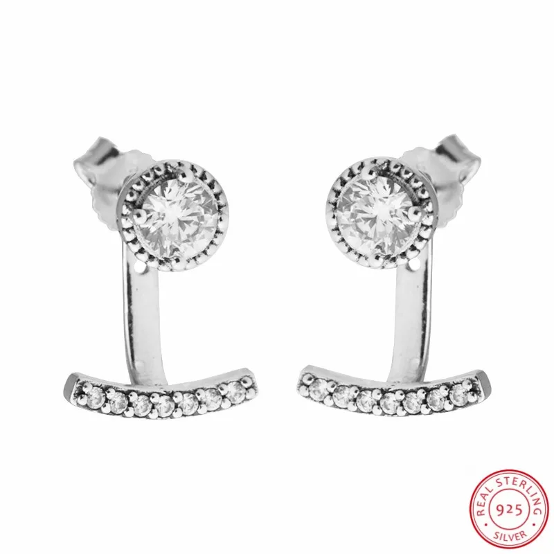 Серьги гвоздики женские серебряные в абстрактном стиле с прозрачным