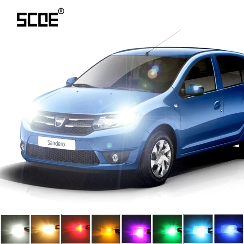 

SCOE 2X 12SMD LED Front Side Marker Light Clearance Bulb Lamp Source For Dacia Sandero 1 2008-2014 Duster 2010-2014 Cat Styling