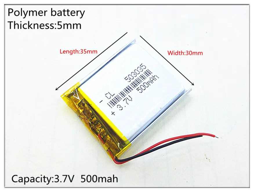 

Liter energy battery 3.7V lithium polymer battery 503035 500MAH MP3 MP4 MP5 GPS SD recorder 483037