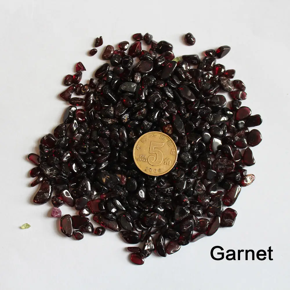 Garnet Все виды натурального кристаллического камня гравия кварца полудрагоценные камни чашка для воды и бутылка украшения Шестиугольная точка заменить - Цвет: Garnet