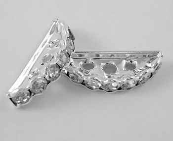 

100pcs Middle East Rhinestone,Clear Rhinestone Beads for jewelry making,Brass,Silver Metal Color,Nickel Free,Size:about 7mm wide