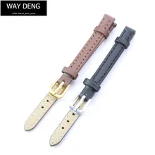 Way deng-Женские винтажные мягкие простые Ремешки для наручных часов из искусственной кожи с серебряной/золотой пряжкой ремешок для часов 8 мм аксессуары-Y149