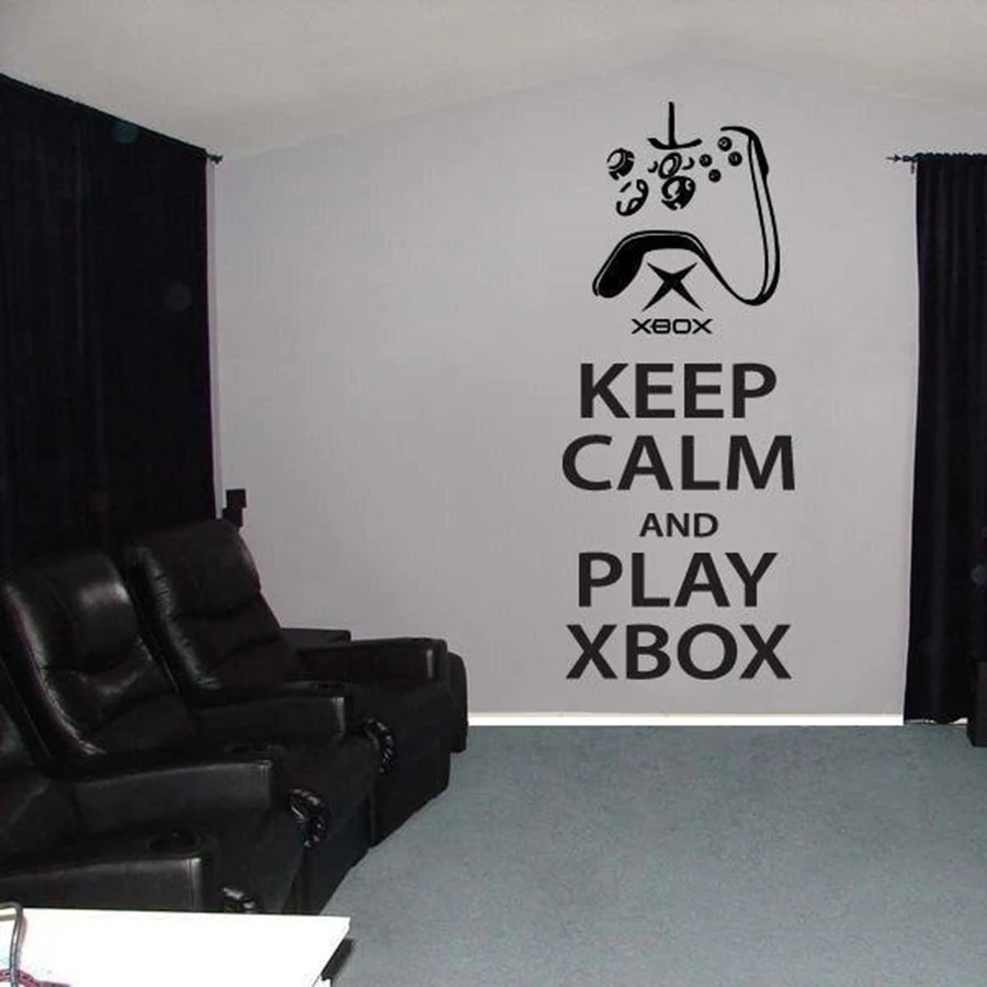 Игровая игра зоны декор настенные наклейки Keep Calm and Play Xbox One Наклейка на стену