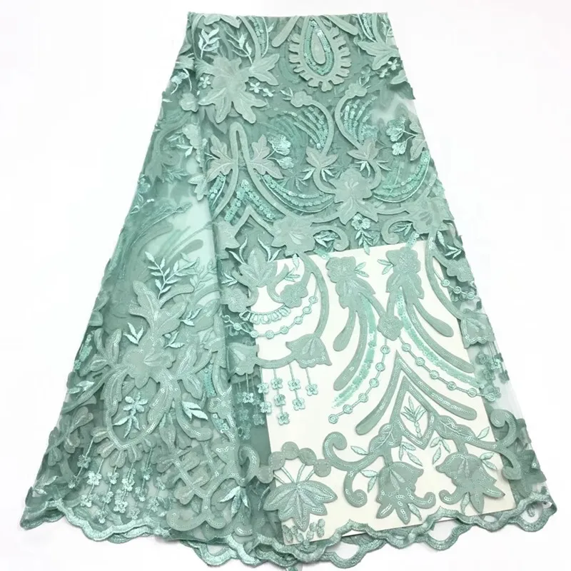 

Nigerian French netted lace fabric, African Thin Netted lace series dress fabric with high quality sequins