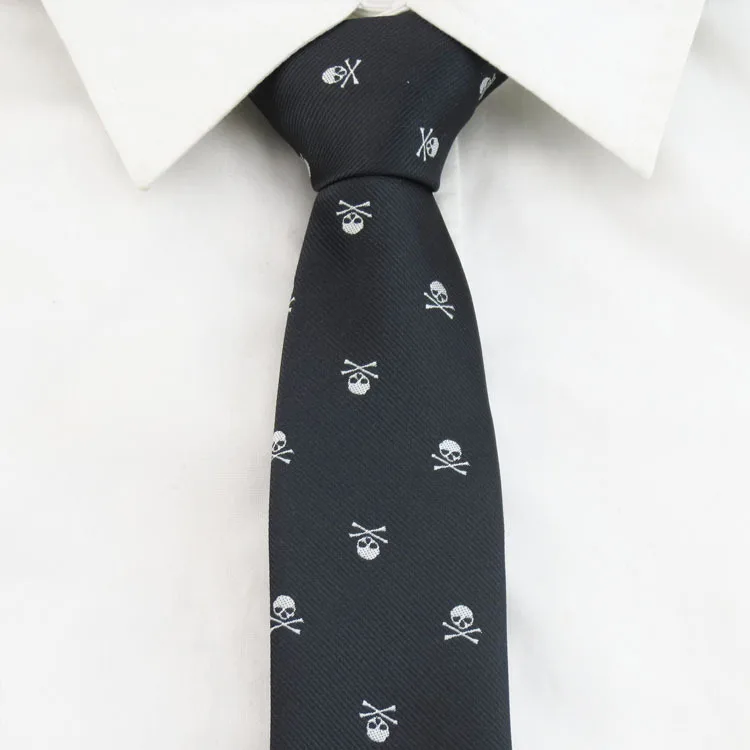 

Mantieqingway Brand Ties for Men Skull Black Neck Ties Polyester Floral Neckties Gravata for Wedding Classical Men's Tie Gravata