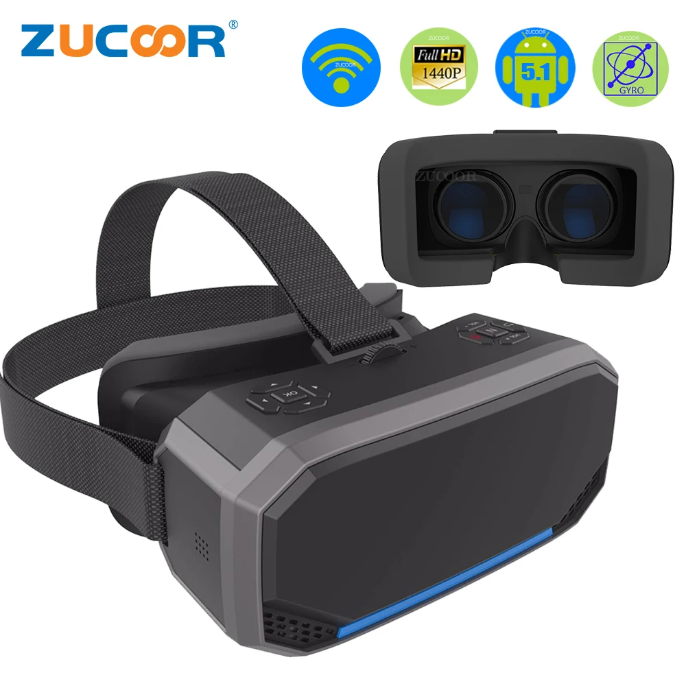3D VR коробка виртуальной реальности очки H2 Android 2560*1440 P все в одном шлем видео фильм