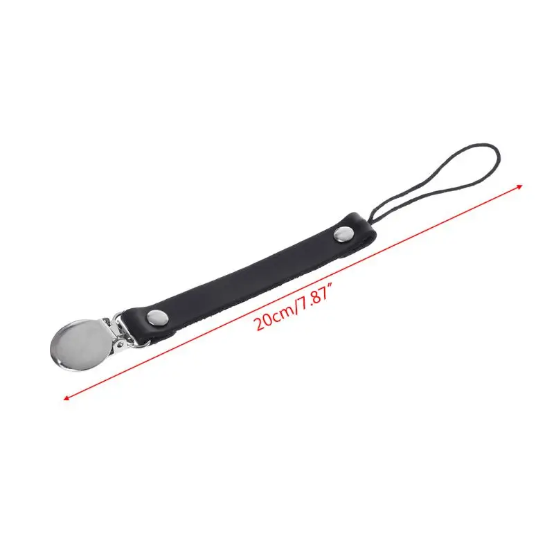 3pcs Baby Pacifier Clip Faux Leather Anti Fall Strap Teething Nipple Holder