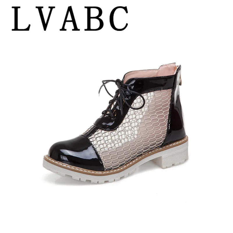

2019 Summer Mesh Breathable Boots Women Gladiator Sandals Hidden High Heels Lace Up Rome Shoes Female White red Black Size 34-43