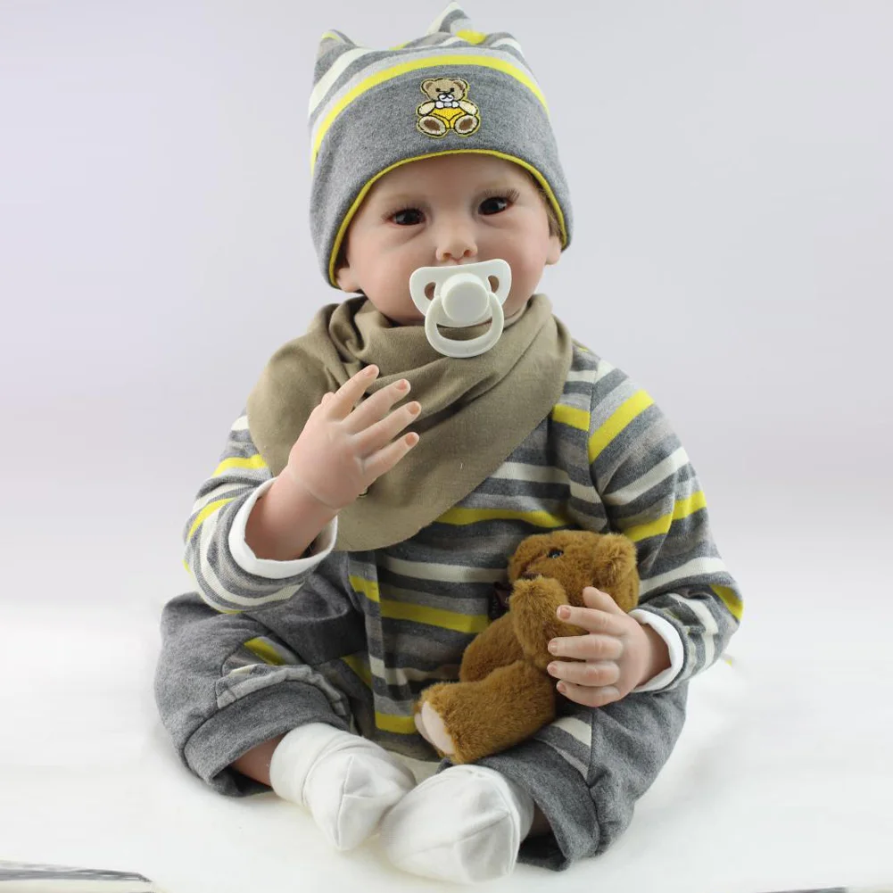 

NPK 55cm Simulation Reborn Doll Silicone Baby Kids Sleeping Playmate Toy Simulator Dolls Girls Gift FJ88