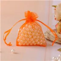 Мешочек для мелких украшений 100 шт./лот 7x9 см красочные Bolsas De органза сумка для свадебных сувениров и подарков Упаковка может логотип на заказ - Цвет: Orange