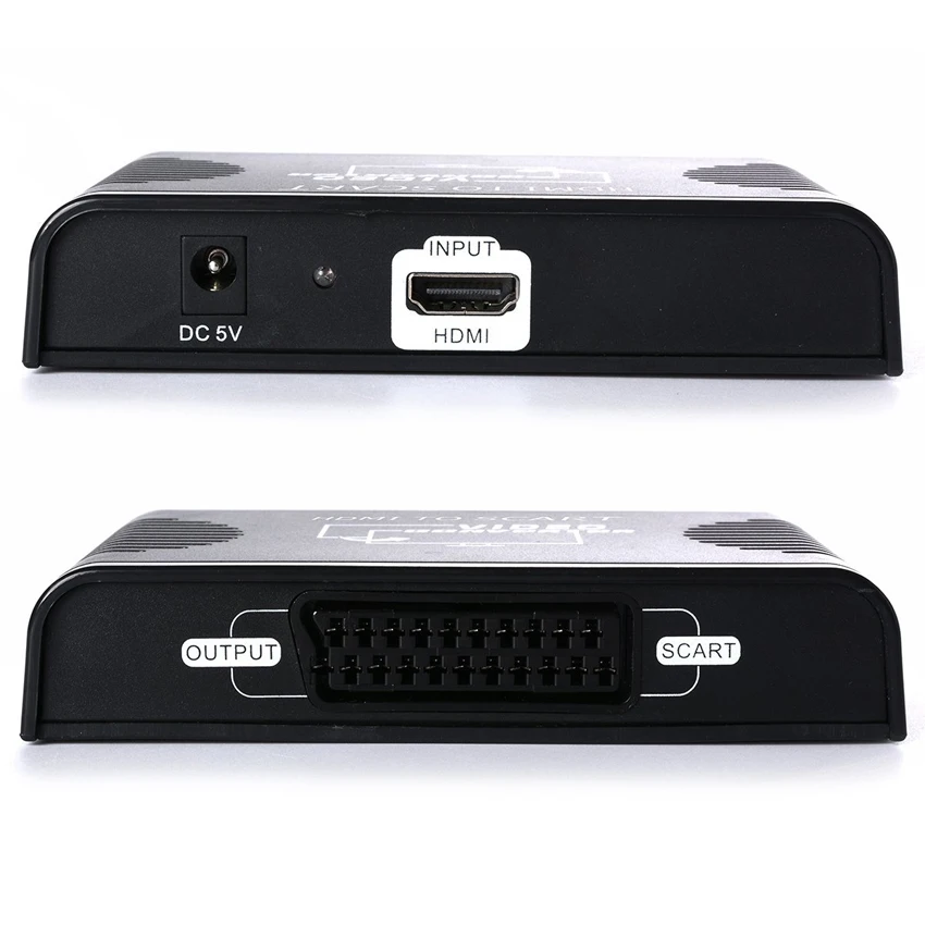 1080 P HDMI конвертер/переходник в scart видео и аудио адаптер для HD tv DVD коробка с адаптером питания