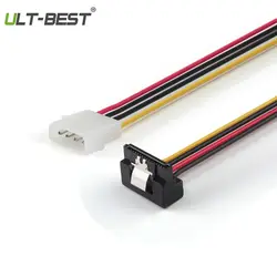 Ult-best Molex 4pin на SATA 15pin мощность под прямым углом 90 градусов жесткий диск кабель 15 см серийный кабели ATA Кабо мощность