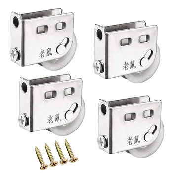 

Uxcell 4pcs/lot Sliding Door Window U Groove Single Wheel Pulley 28x7.2mm Stainless Steel Nylon Electroplating Finish with Screw