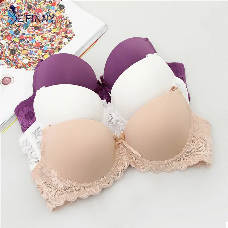 

High Quality Lace Women Bra Push Up Bra Underwear Adjustment Pure Colors Push Up support Bra for girl sexy lace bra push up