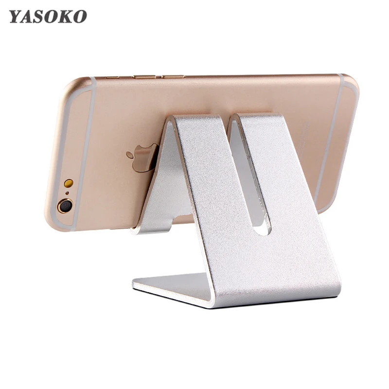 

YASOKO Aluminum Metal Phone Holder Desk Holder Non-slip Mobile Phone Stand Support for tablet Phone for IPhone/IPad