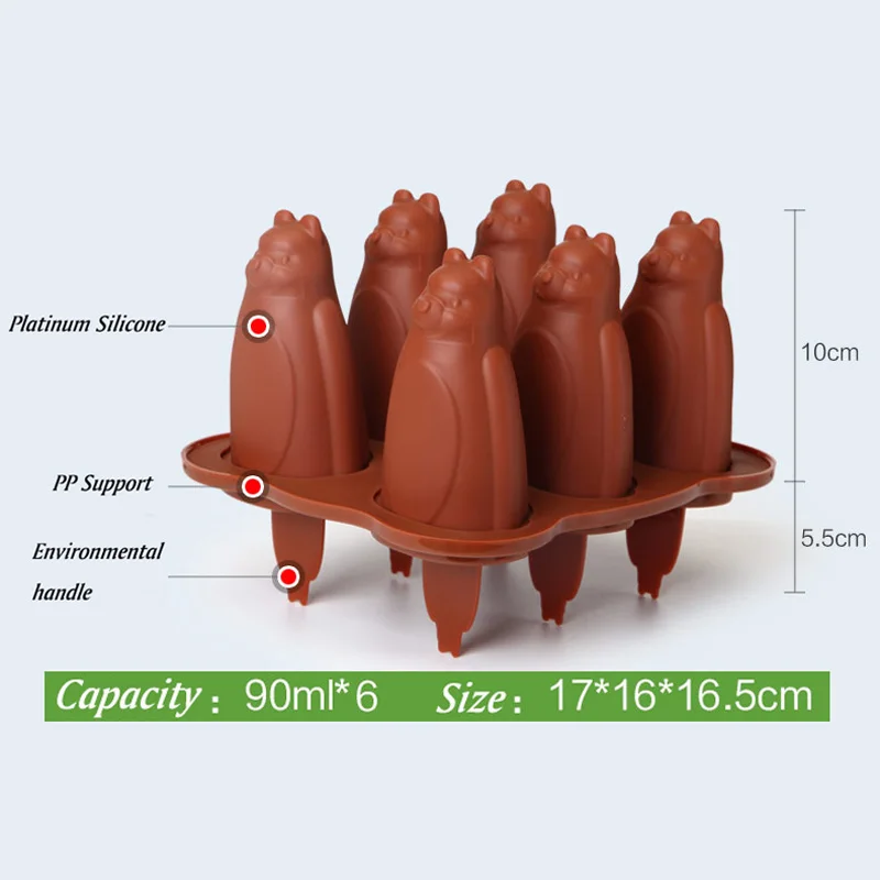 6 отверстий силиконовая форма для изготовления мороженого многоразовые замороженные формы для мороженого 19,5*17*15,5 см производитель кубиков льда инструменты для мороженого лето